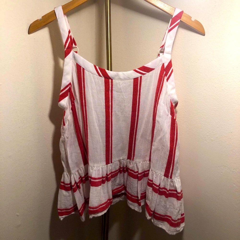 Striped Ruffle Tank Top